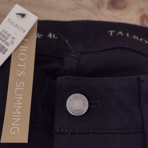 Talbots Black Heritage Straight Leg Slim Ankle Jeans Size 4L NWT Inseam 32" - Picture 3 of 13
